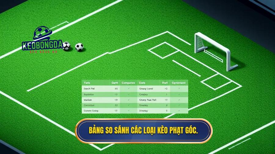 Bảng so sánh đặc điểm các loại kèo phạt góc